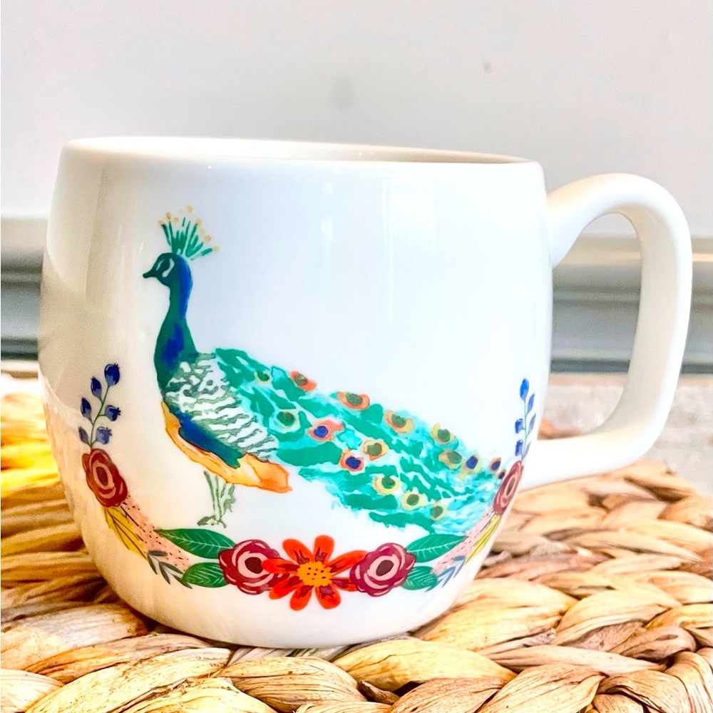 Opal House Peacock Stunner Porcelain Coffee Tea Mug Cup